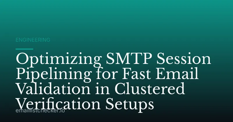 Optimizing SMTP Session Pipelining for Fast Email Validation in Clustered Verification Setups