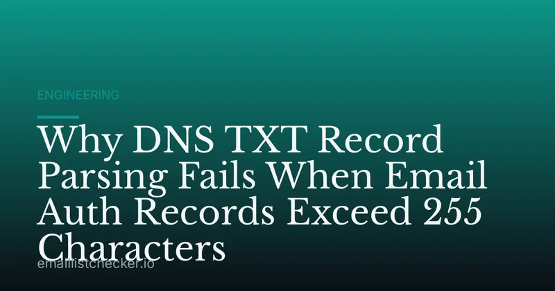 Why DNS TXT Record Parsing Fails When Email Auth Records Exceed 255 Characters