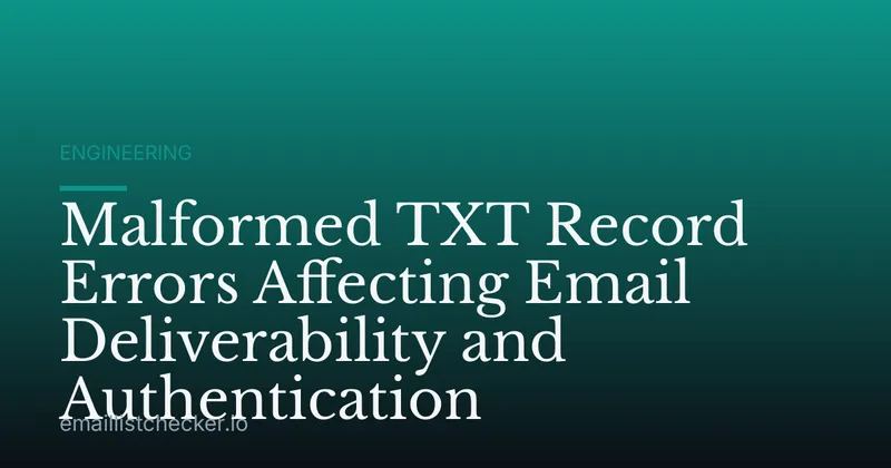 Malformed TXT Record Errors Affecting Email Deliverability and Authentication