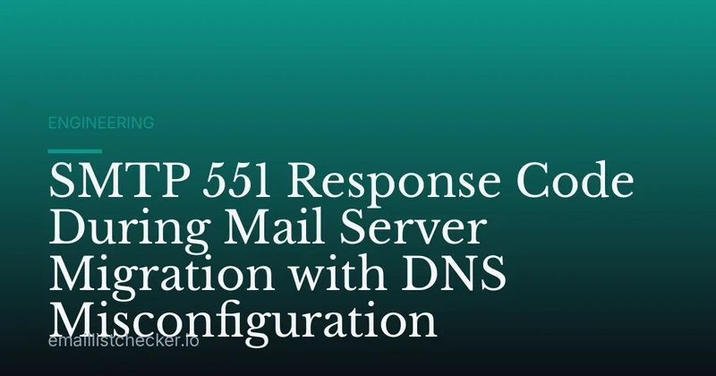 SMTP 551 Response Code During Mail Server Migration with DNS Misconfiguration