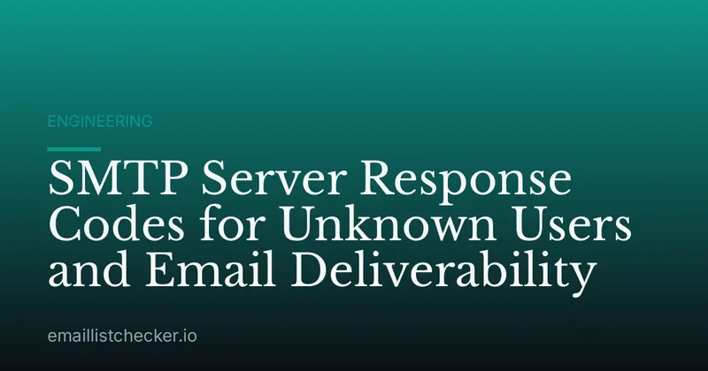 SMTP Server Response Codes for Unknown Users and Email Deliverability