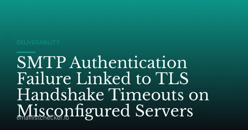 SMTP Authentication Failure Linked to TLS Handshake Timeouts on Misconfigured Servers