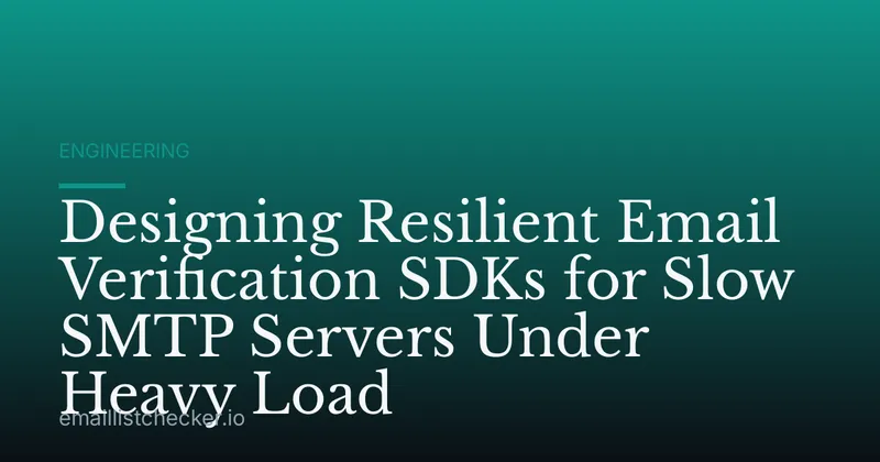 Designing Resilient Email Verification SDKs for Slow SMTP Servers Under Heavy Load