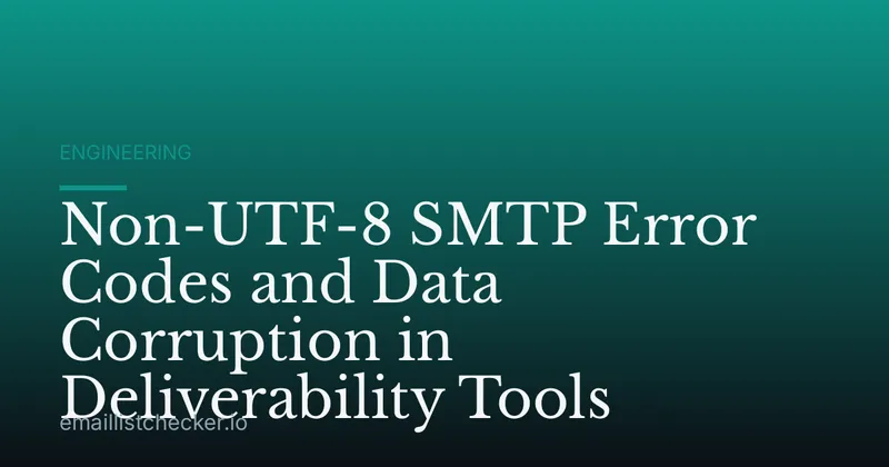 Non-UTF-8 SMTP Error Codes and Data Corruption in Deliverability Tools