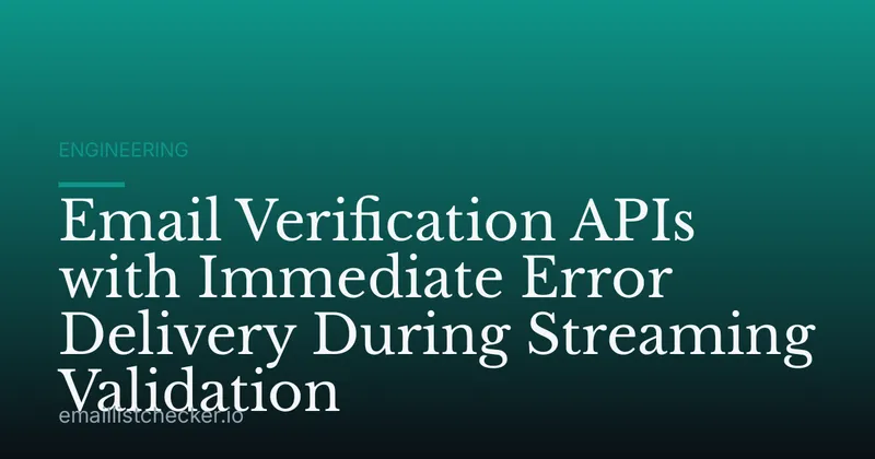 Email Verification APIs with Immediate Error Delivery During Streaming Validation