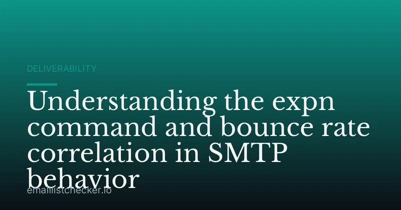 Understanding the expn command and bounce rate correlation in SMTP behavior