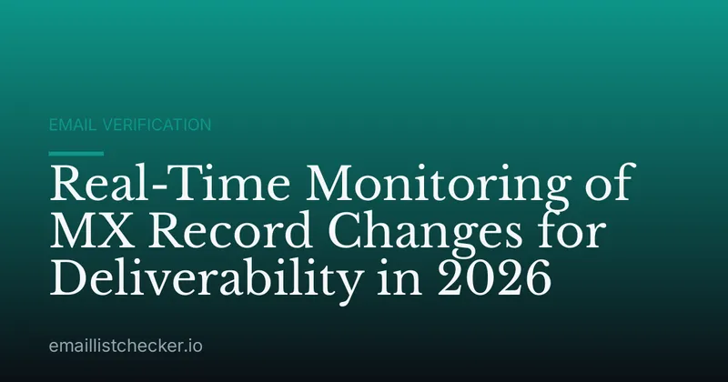Real-Time Monitoring of MX Record Changes for Deliverability in 2026