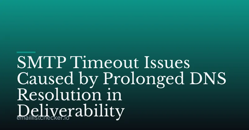 SMTP Timeout Issues Caused by Prolonged DNS Resolution in Deliverability