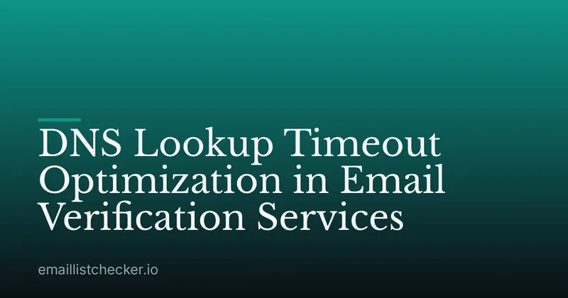 DNS Lookup Timeout Optimization in Email Verification Services