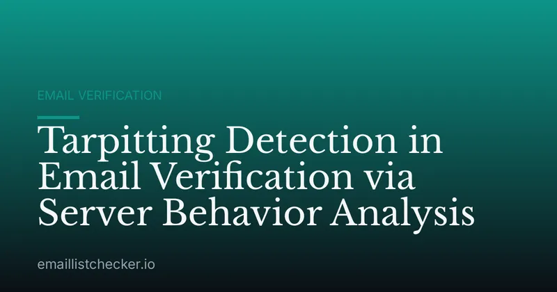 Tarpitting Detection in Email Verification via Server Behavior Analysis