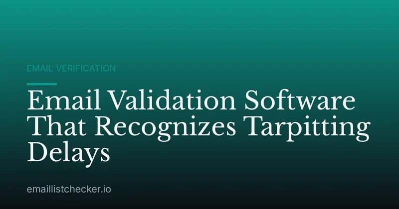 Email Validation Software That Recognizes Tarpitting Delays