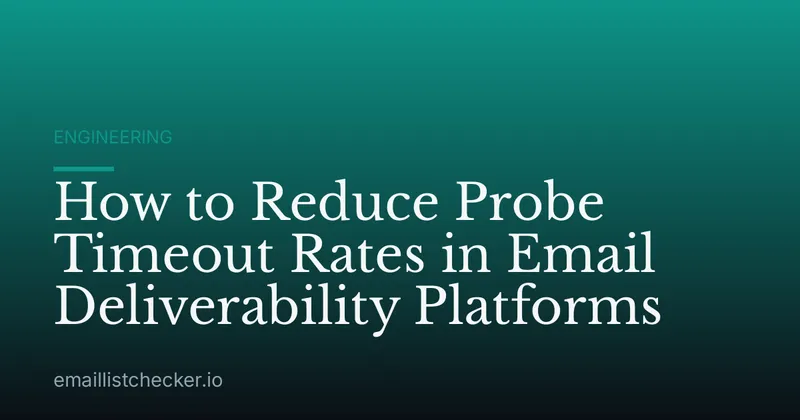 How to Reduce Probe Timeout Rates in Email Deliverability Platforms