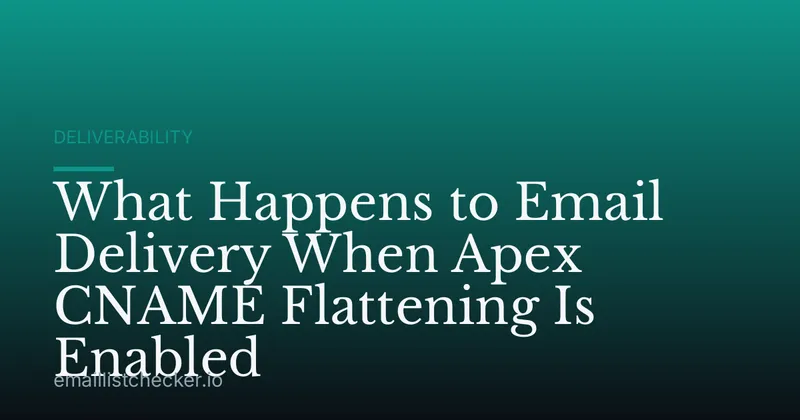 What Happens to Email Delivery When Apex CNAME Flattening Is Enabled