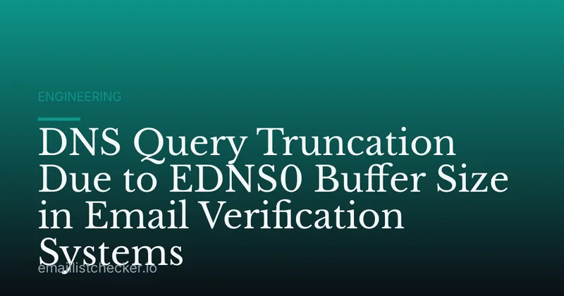 DNS Query Truncation Due to EDNS0 Buffer Size in Email Verification Systems