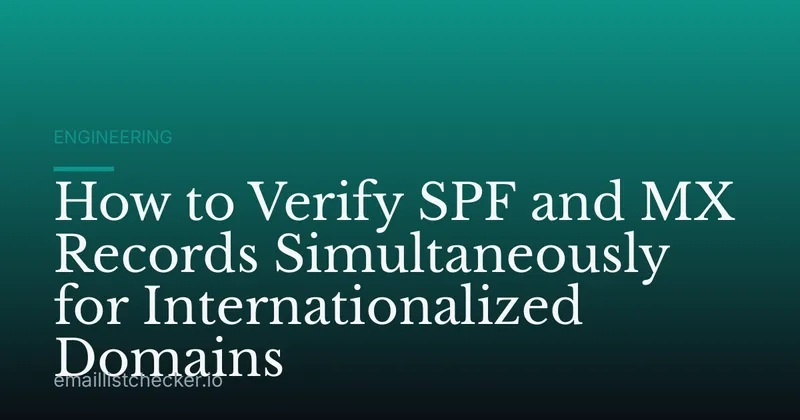 How to Verify SPF and MX Records Simultaneously for Internationalized Domains