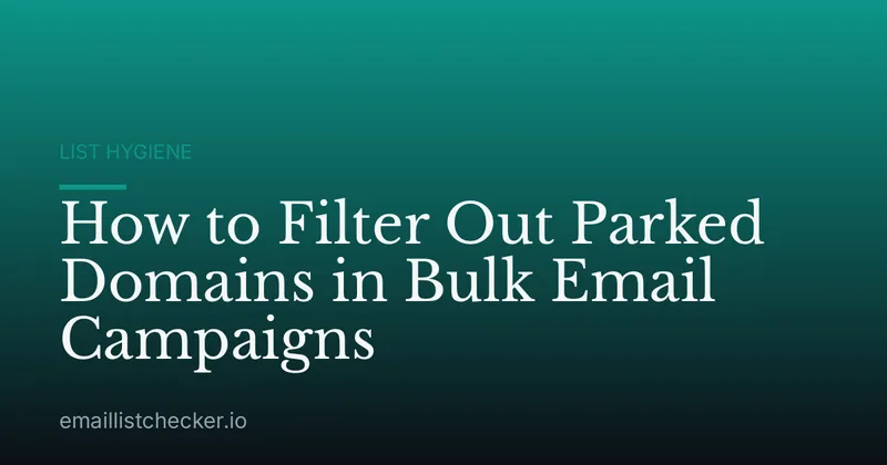 How to Filter Out Parked Domains in Bulk Email Campaigns