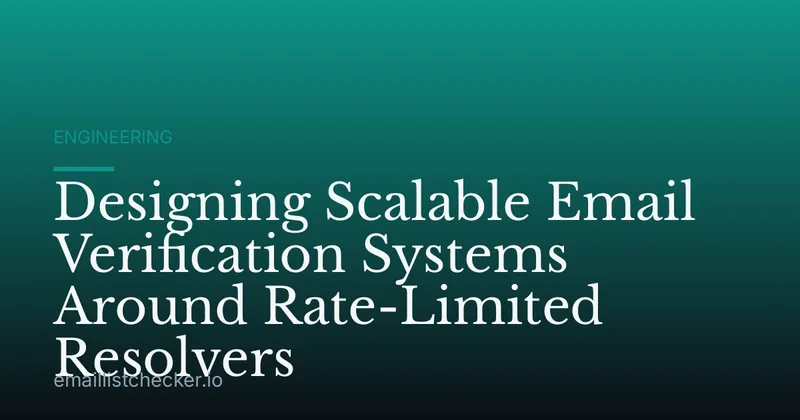 Designing Scalable Email Verification Systems Around Rate-Limited Resolvers
