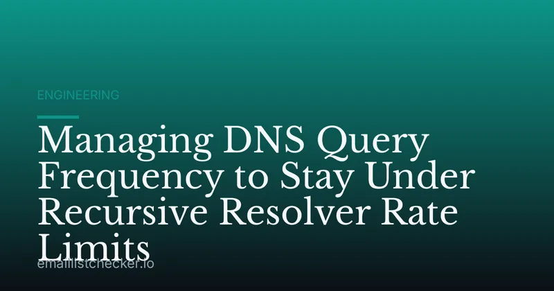 Managing DNS Query Frequency to Stay Under Recursive Resolver Rate Limits