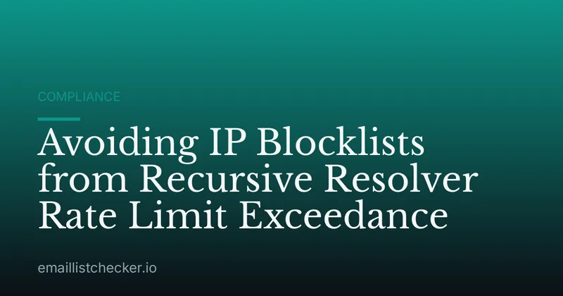 Avoiding IP Blocklists from Recursive Resolver Rate Limit Exceedance