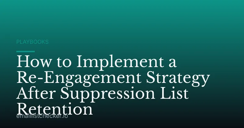 How to Implement a Re-Engagement Strategy After Suppression List Retention