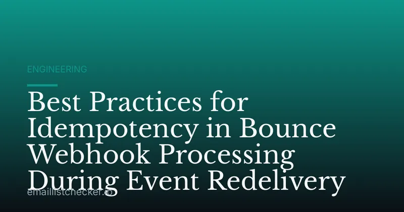 Best Practices for Idempotency in Bounce Webhook Processing During Event Redelivery