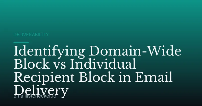 Identifying Domain-Wide Block vs Individual Recipient Block in Email Delivery
