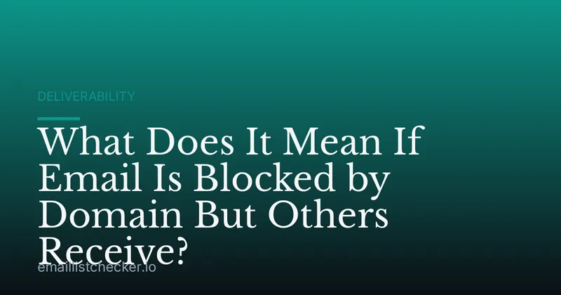 What Does It Mean If Email Is Blocked by Domain But Others Receive?