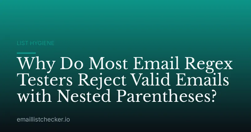 Why Do Most Email Regex Testers Reject Valid Emails with Nested Parentheses?