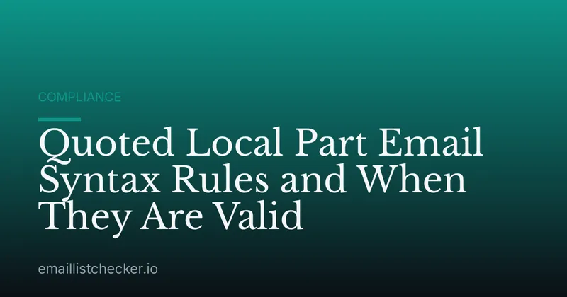 Quoted Local Part Email Syntax Rules and When They Are Valid