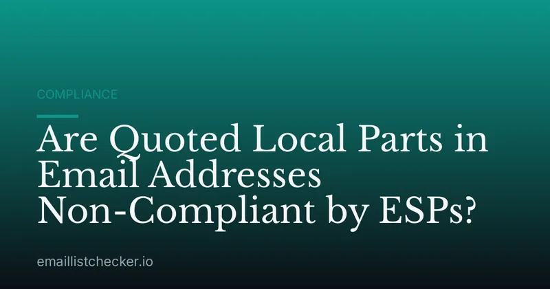 Are Quoted Local Parts in Email Addresses Non-Compliant by ESPs?