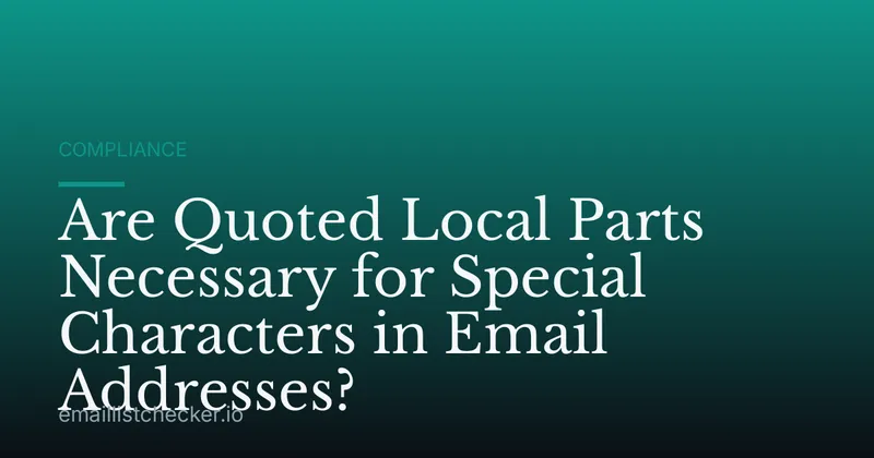 Are Quoted Local Parts Necessary for Special Characters in Email Addresses?