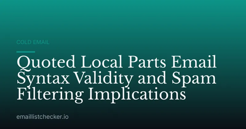Quoted Local Parts Email Syntax Validity and Spam Filtering Implications