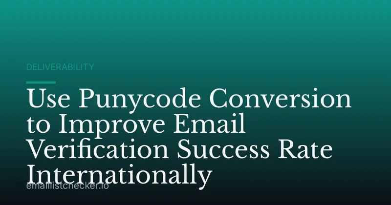 Use Punycode Conversion to Improve Email Verification Success Rate Internationally