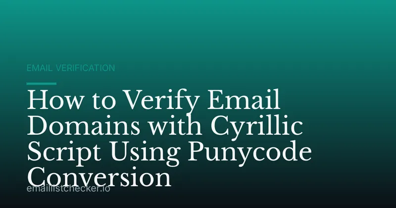 How to Verify Email Domains with Cyrillic Script Using Punycode Conversion