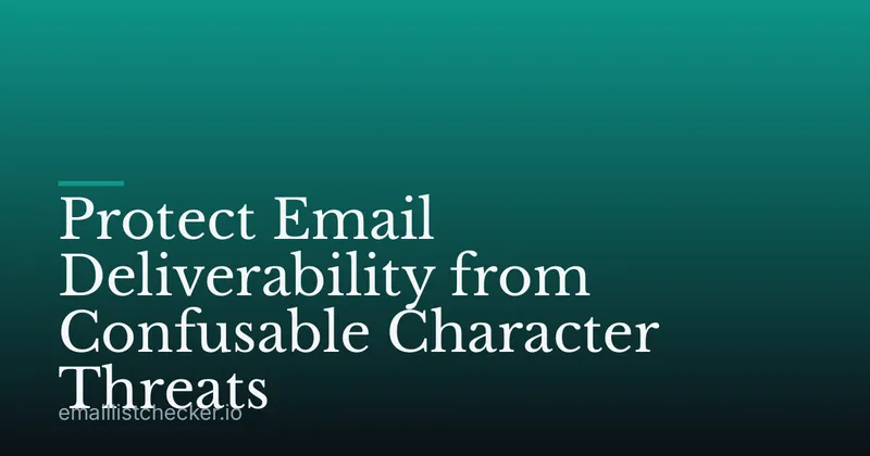 Protect Email Deliverability from Confusable Character Threats