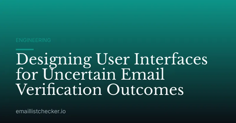 Designing User Interfaces for Uncertain Email Verification Outcomes
