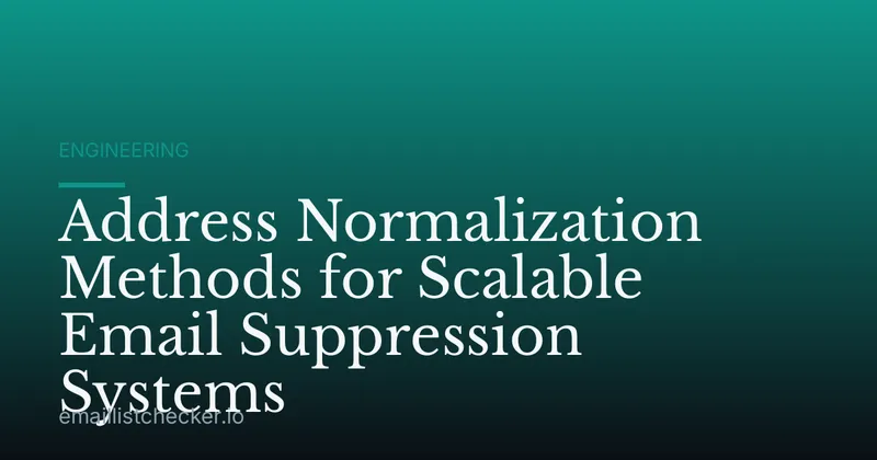 Address Normalization Methods for Scalable Email Suppression Systems