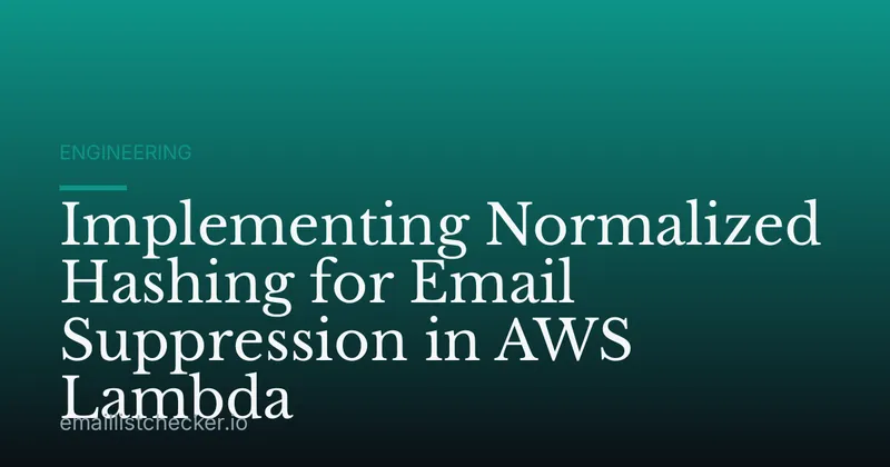 Implementing Normalized Hashing for Email Suppression in AWS Lambda