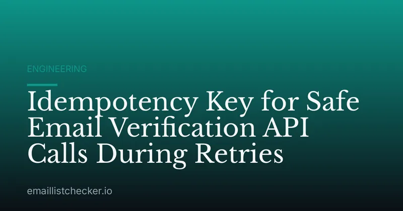 Idempotency Key for Safe Email Verification API Calls During Retries