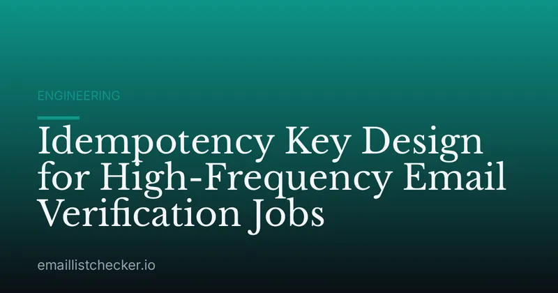 Idempotency Key Design for High-Frequency Email Verification Jobs