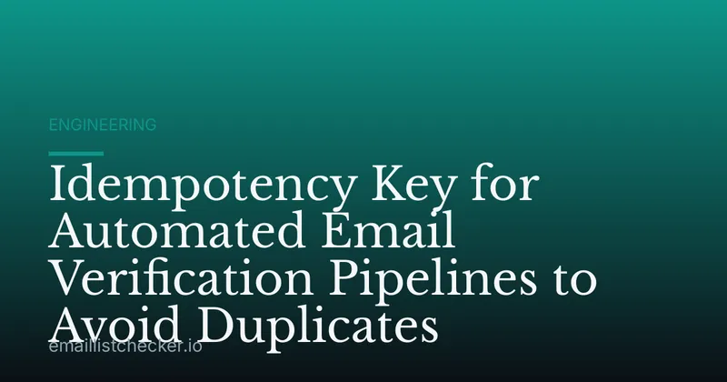 Idempotency Key for Automated Email Verification Pipelines to Avoid Duplicates