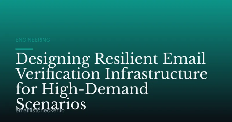 Designing Resilient Email Verification Infrastructure for High-Demand Scenarios