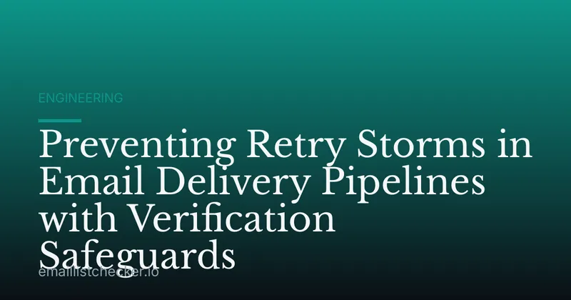 Preventing Retry Storms in Email Delivery Pipelines with Verification Safeguards