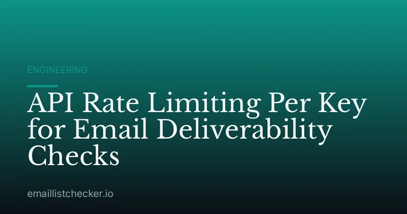 API Rate Limiting Per Key for Email Deliverability Checks