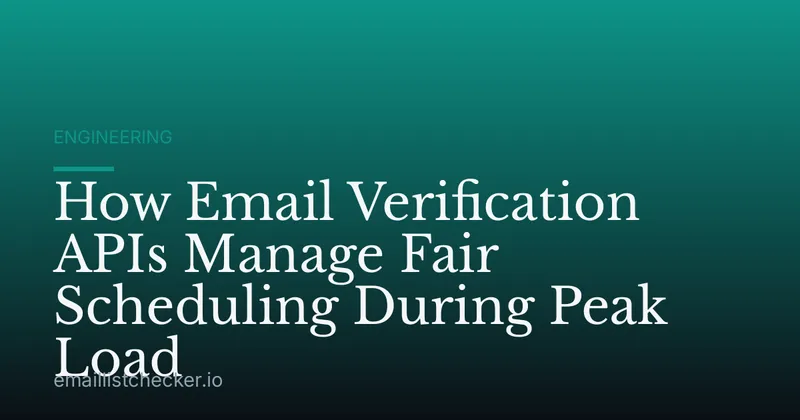 How Email Verification APIs Manage Fair Scheduling During Peak Load