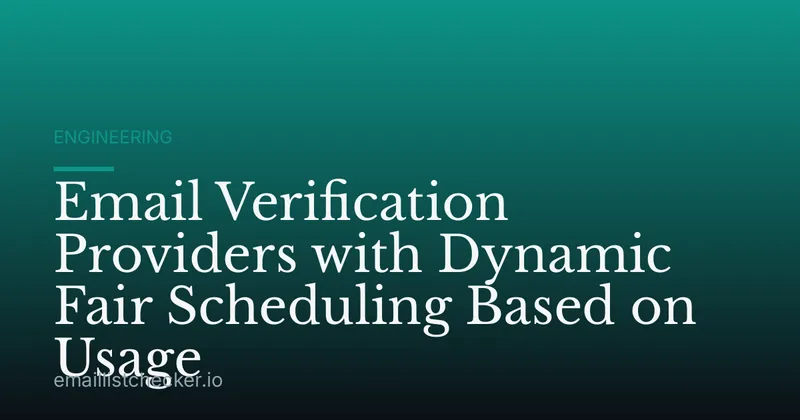 Email Verification Providers with Dynamic Fair Scheduling Based on Usage