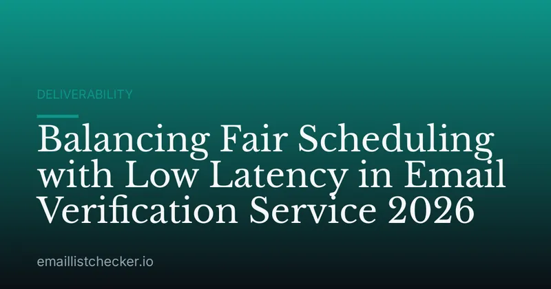 Balancing Fair Scheduling with Low Latency in Email Verification Service 2026