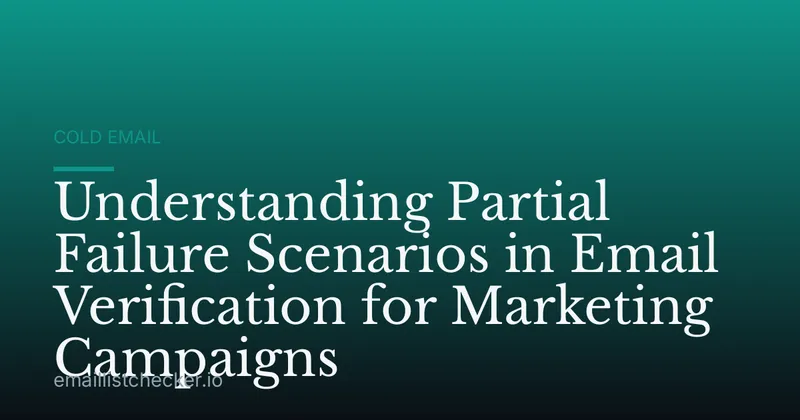 Understanding Partial Failure Scenarios in Email Verification for Marketing Campaigns