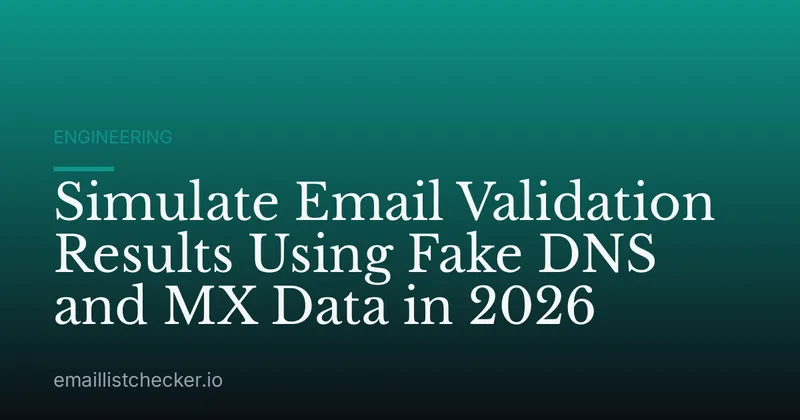 Simulate Email Validation Results Using Fake DNS and MX Data in 2026