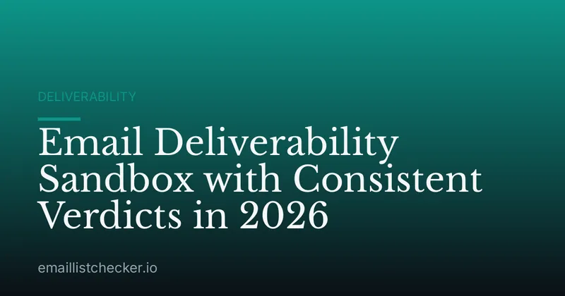 Email Deliverability Sandbox with Consistent Verdicts in 2026